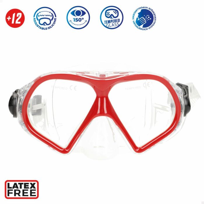 Gafas de Buceo con Tubo AquaSport Rojo Gris (6 Unidades) 4 Gafas de Buceo con Tubo AquaSport Rojo Gris (6 Unidades) 4