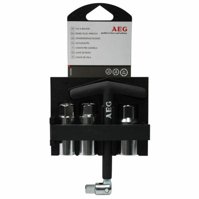 Aeg Llave Bujías Articulada con Rótula y 3 Manguitos 16-18-21mm Mango T Antideslizante Acero Inoxidable 7 Aeg Llave Bujías Articulada con Rótula y 3 Manguitos 16-18-21mm Mango T Antideslizante Acero Inoxidable 7