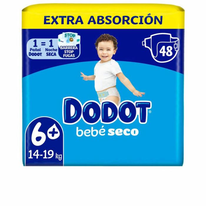 Dodot Pañales ETAPAS EXTRA Talla 6 (14-20 kg) 48 unidades con Microperlas Absorbentes y 3 tubos ultra-absorbentes