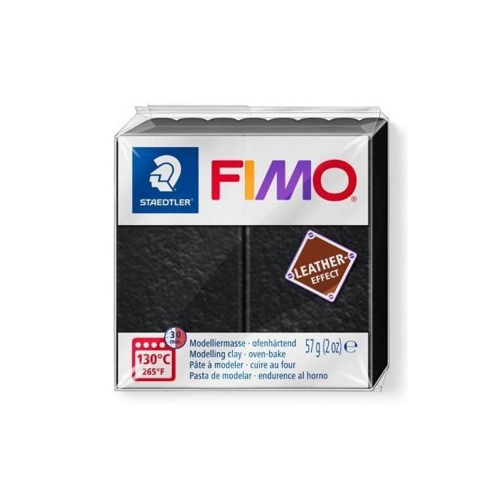 Caja de Pasta de Modelar de endurecimiento al Horno Staedtler FIMO Leather Effect/ 57g/ Negro 6 unidades