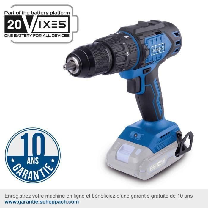 Taladro-destornillador de percusión sin escobillas - SCHEPPACH - 20V IXES - Par 60 Nm - Portabrocas 13mm - sin batería ni cargador 1 Taladro-destornillador de percusión sin escobillas - SCHEPPACH - 20V IXES - Par 60 Nm - Portabrocas 13mm - sin batería ni cargador 1