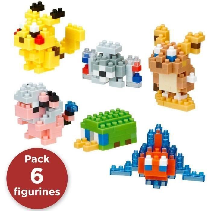 Set de 6 figuras de ladrillo - BANDAI - NANOBLOCK - Pack Pokémon Eléctrico 3 Set de 6 figuras de ladrillo - BANDAI - NANOBLOCK - Pack Pokémon Eléctrico 3