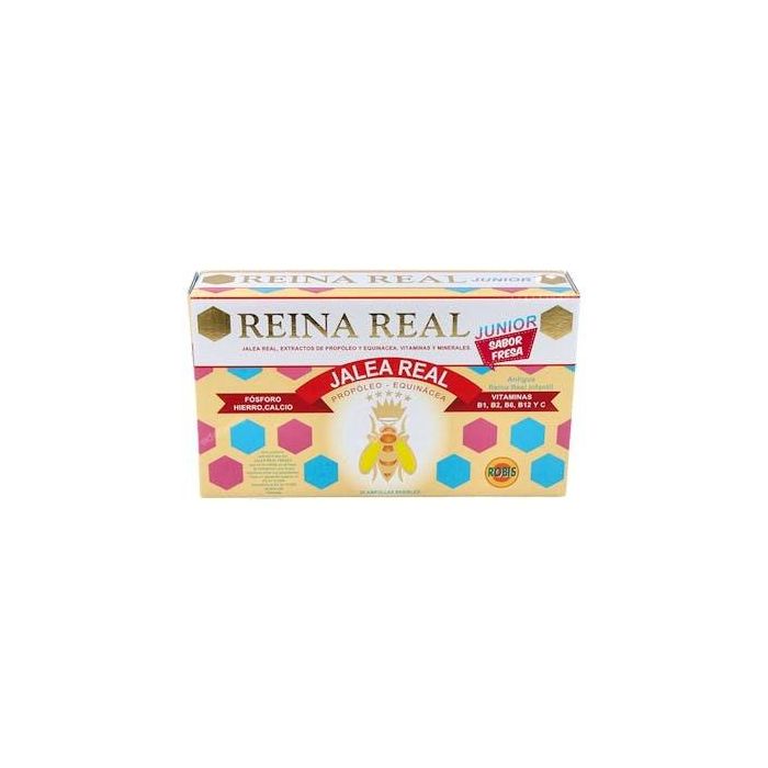 ROBIS Reina Real Junior 20Amp. Complemento de Jalea Real para Niños con Vitaminas C, B, Calcio y Hierro