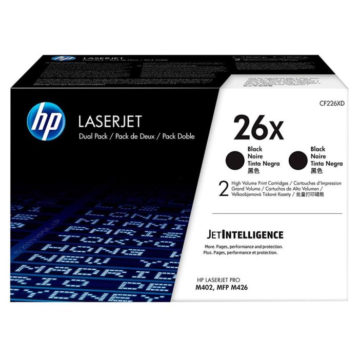 Hp Toner Negro Laserjet Pro M402Dn - M402N- M402D - M426Dw - M426Fdn - M426Fdw - 26X Pack 2 1