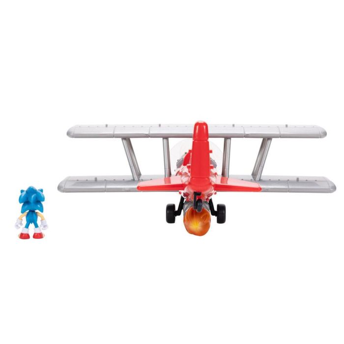 Jakks Pacific 423284 - Juguete Avioneta Biplano Tornado Sonic con Sonidos, Luces y Ruedas Funcionales, Incluye Figura 6cm 1 Jakks Pacific 423284 - Juguete Avioneta Biplano Tornado Sonic con Sonidos, Luces y Ruedas Funcionales, Incluye Figura 6cm 1
