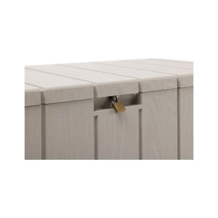Baúl de jardín BRAVO - Resina - Toomax - Color topo - Capacidad 270L - 117,5 x 45 x 56 cm 2 Baúl de jardín BRAVO - Resina - Toomax - Color topo - Capacidad 270L - 117,5 x 45 x 56 cm 2