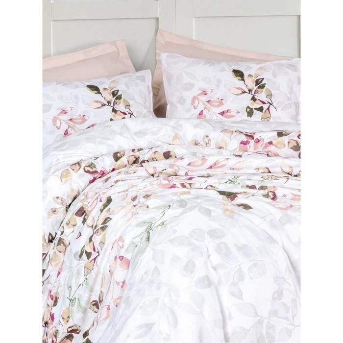Juego de cama - 1 funda nórdica 220x240 cm + 2 fundas de almohada 60x60 cm - 100% algodón - Beige 3 Juego de cama - 1 funda nórdica 220x240 cm + 2 fundas de almohada 60x60 cm - 100% algodón - Beige 3