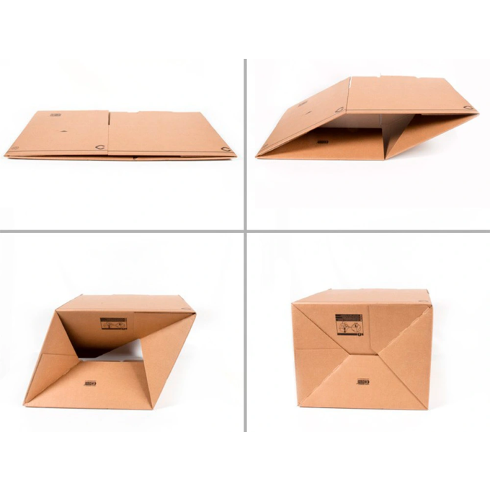 Q-connect Caja para embalar americana con fondo automático, cartón canal simple 3 mm, Kraft, 210x170x110 mm 3