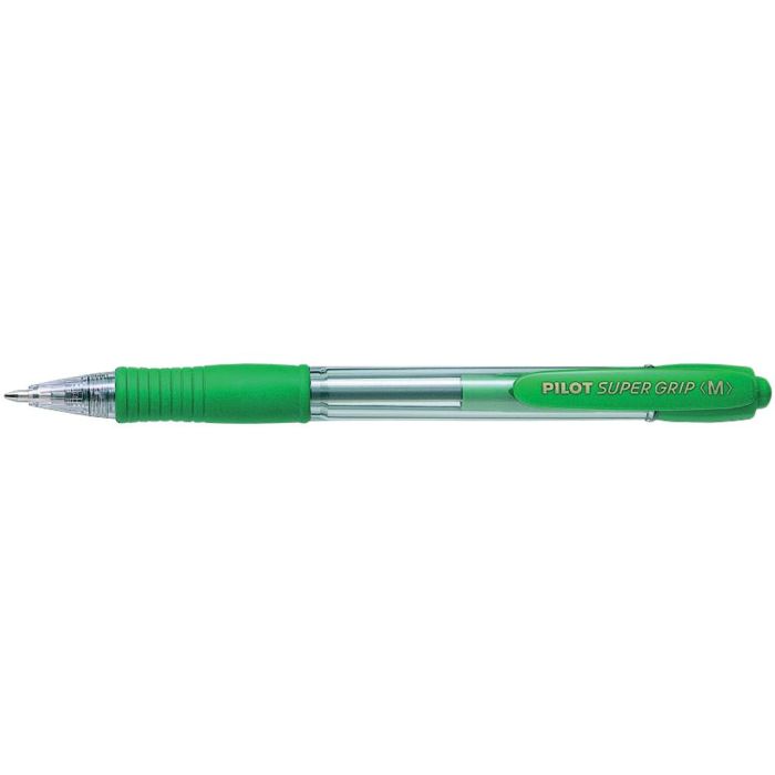 Boligrafo Pilot Super Grip Verde Retractil Sujecion De Caucho Tinta Base De Aceite 12 unidades 1