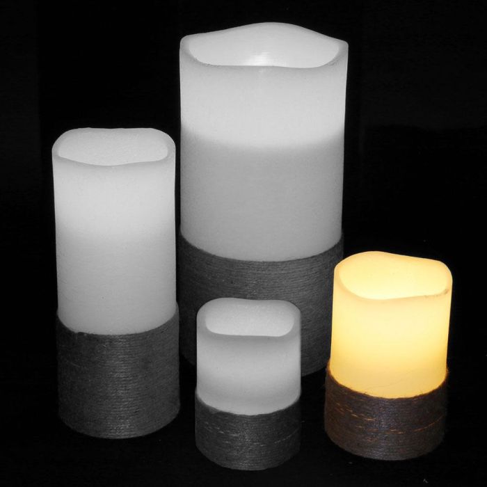 The Candle Factory Vela LED con Base Cuerda 15x10 cm Efecto Llama Titilante Iluminación Blanca Cálida 1