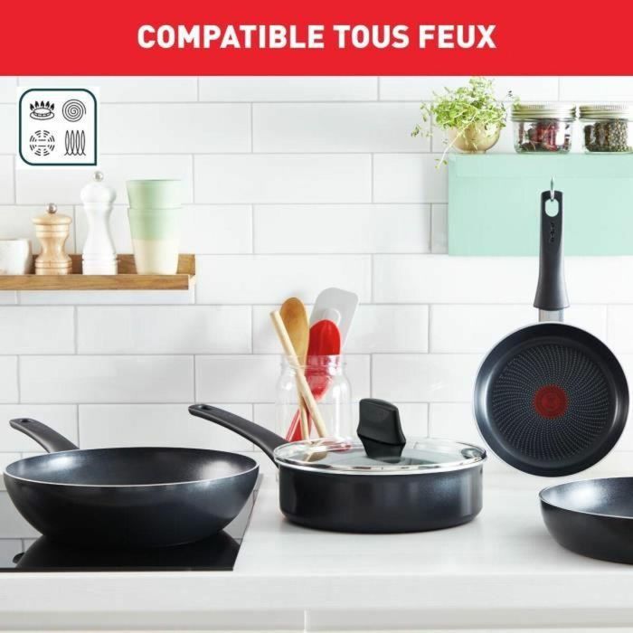 Tefal C2789602 Batería de cocina de 6 piezas, cacerola, estufa, salteuse + cubierta de vidrio, inducción, no piso, hecha en Francia 1