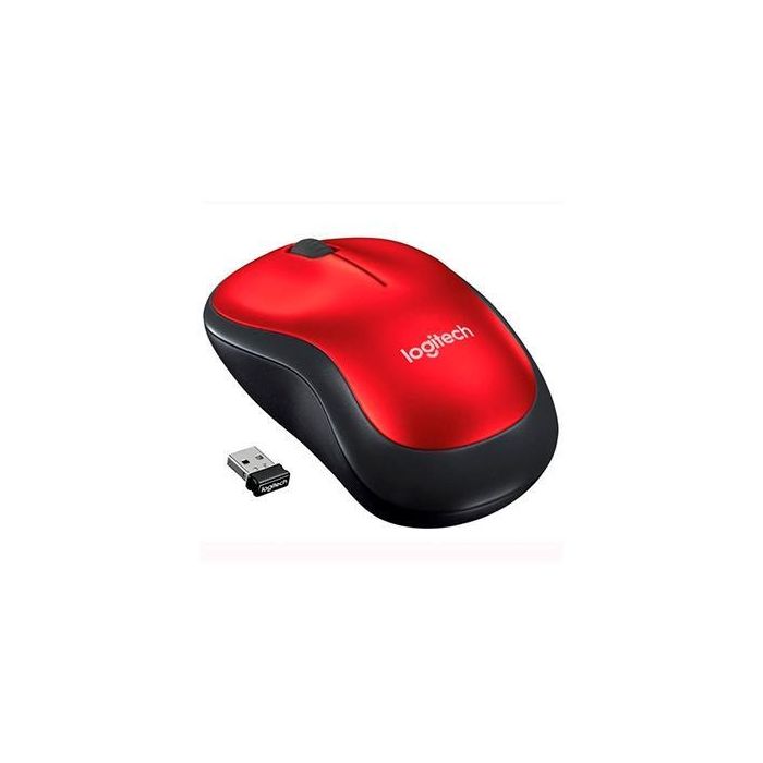 Logitech Ratón M185 Inalámbrico 1000Ppp Ambidiestro 3 Botones Compacto Rojo