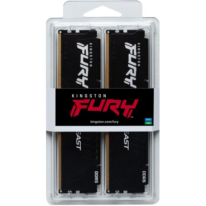 Kingston FURY Beast Módulo de memoria RAM 64GB (2x32GB) DDR5 5200 MT/s CL40 con Intel XMP 3.0 y AMD EXPO, Disipador Térmico 8