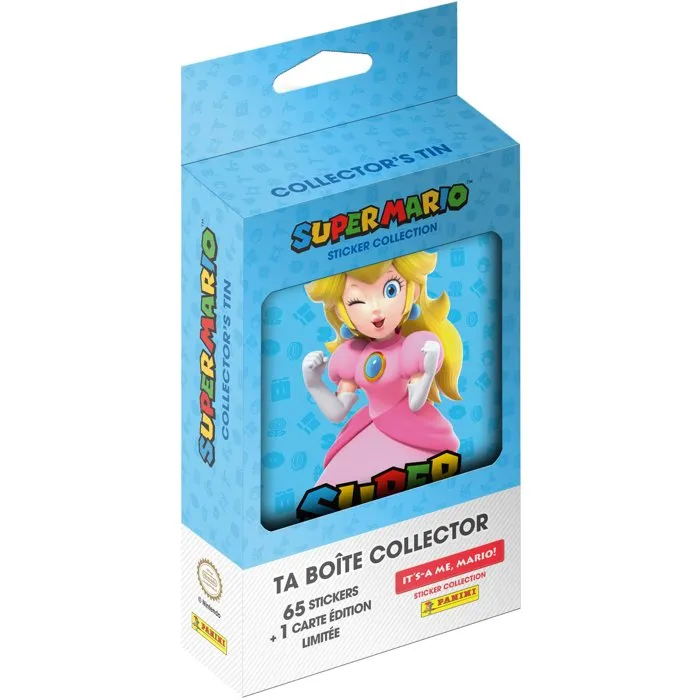 Panini Lata Coleccionable Super Mario 2: 13 Sobres, 65 Pegatinas + Tarjeta Edición Limitada - PAN8051708024876
