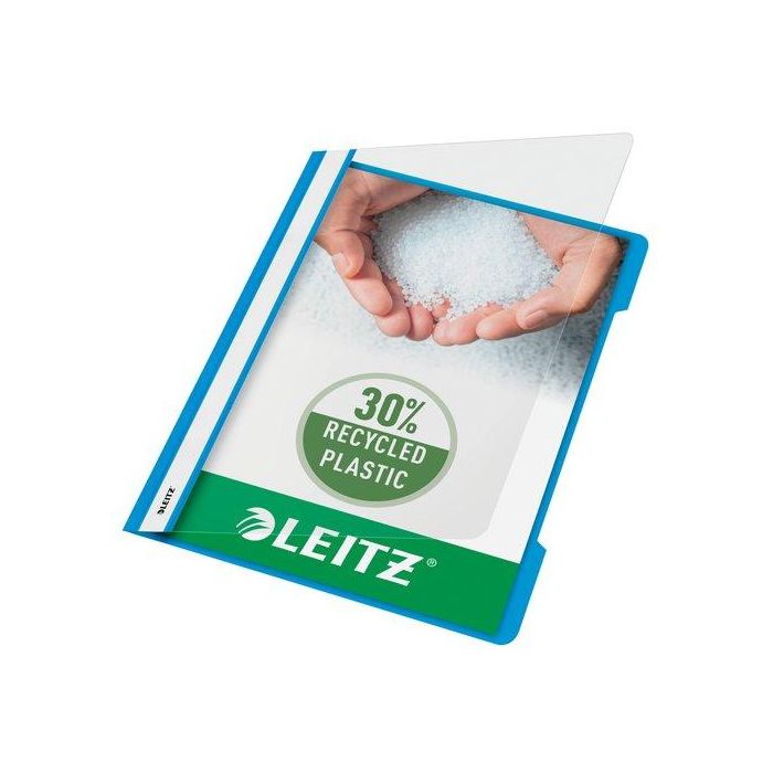 Dosier Fastener Leitz (Plastico) Pvc A4 Con Tarjetero Azul Claro