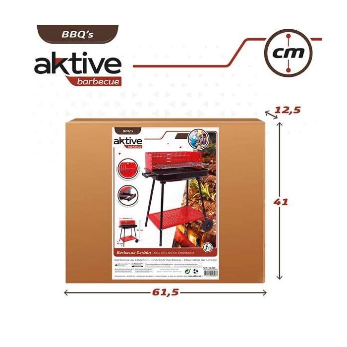 Aktive Barbacoa de carbón 66x44x85 cm de Acero y Plástico 4
