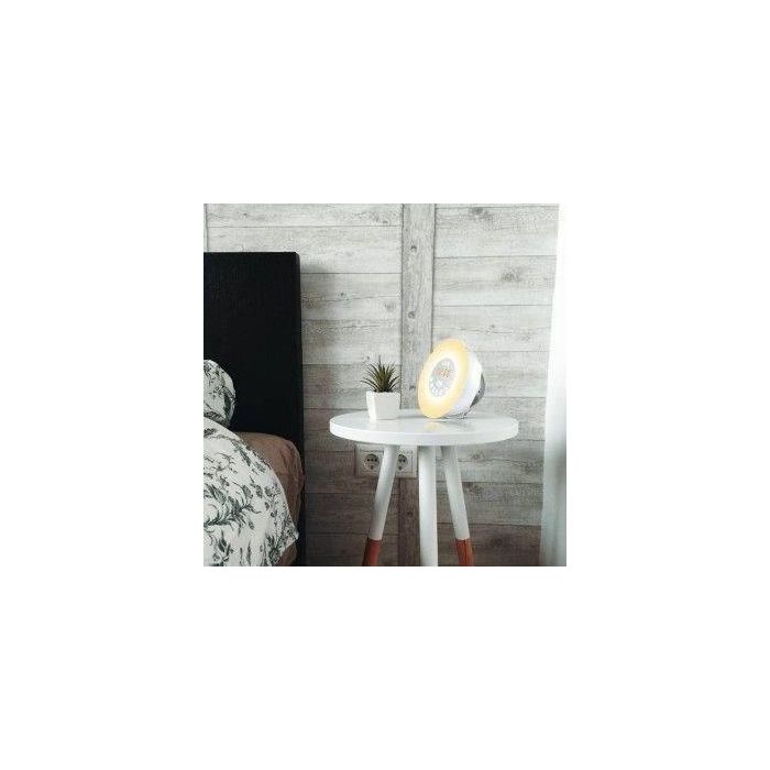 CGV Radio reloj CR ARUNA con simulador de amanecer y atardecer, 6 colores ambientales y puerto USB, Blanco 3