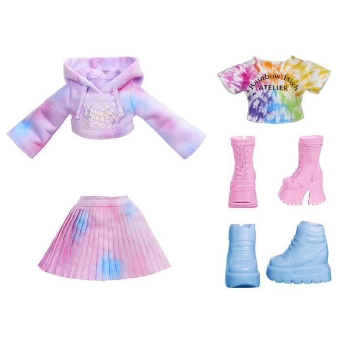 MGA 507581 Rainbow High Muñeca Color & Create Tie-Dye Ojos Morados | Juego de Moda Lavable para Diseñar y Colorear Ropa y Pelo 4