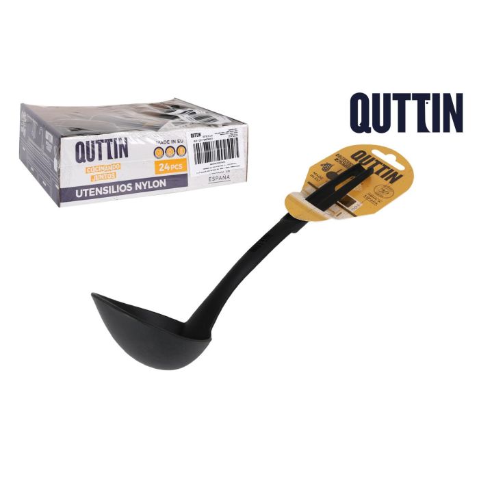 Quttin Cucharón de Nylon Negro 30 x 8,5 cm (24 Unidades)