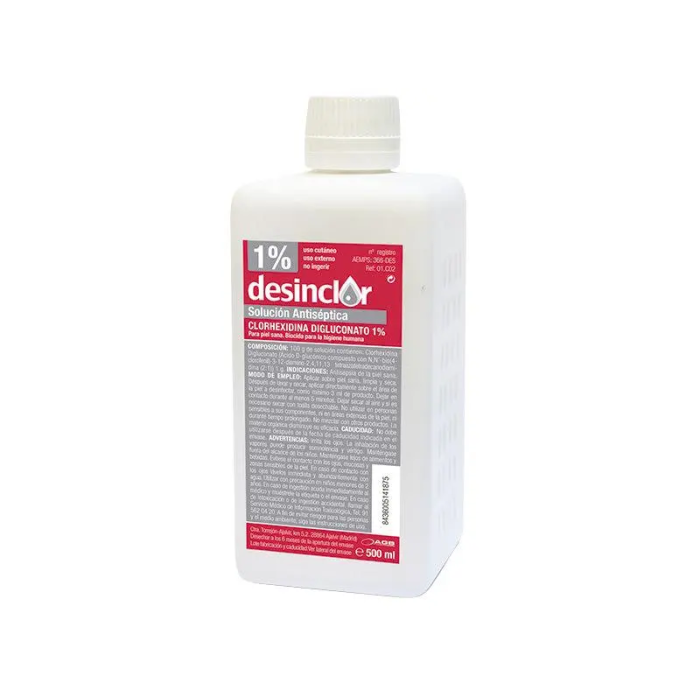 Clorhexidina Solucion 1% 500 mL Desinclor Rosa 1Ud