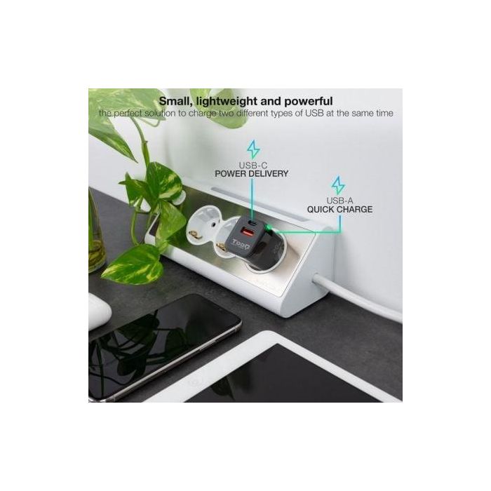 Cargador de Pared TooQ TQWC-QCPD20 Negro 20 W 3 Cargador de Pared TooQ TQWC-QCPD20 Negro 20 W 3