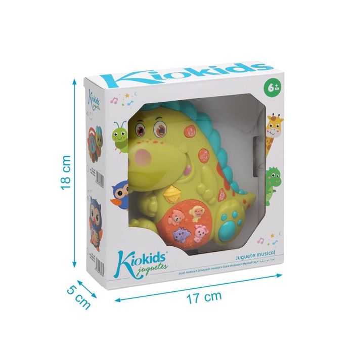 KioKids Dinosaurio Juguete Musical Interactivo con Sonidos y Luces, Multicolor, Asa y Fácil Transporte para Bebés +6 meses 5