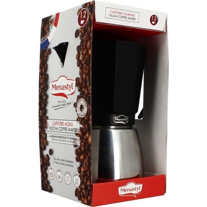 Cafetera italiana - MENASTYL - 3935072 - Aluminio - 12 tazas - Todo tipo de fuegos, incluida inducción 4