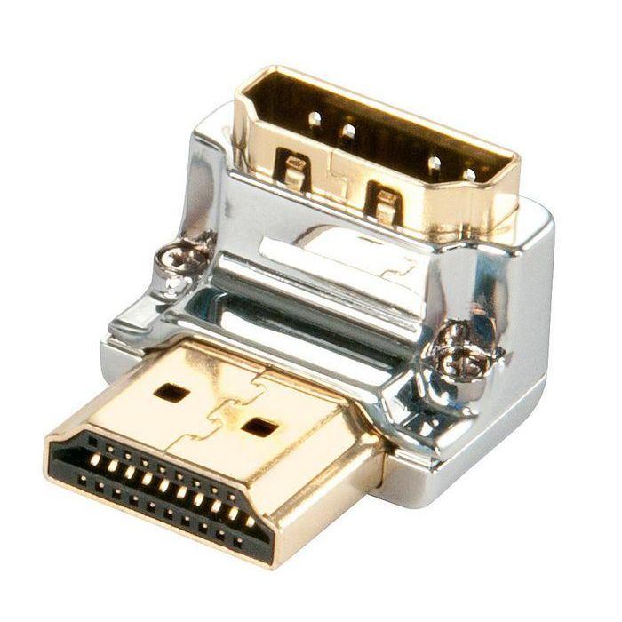 Lindy CROMO HDMI Male to HDMI Female 90 Degree Right Angle Adapter - Down 2 Lindy CROMO HDMI Male to HDMI Female 90 Degree Right Angle Adapter - Down 2