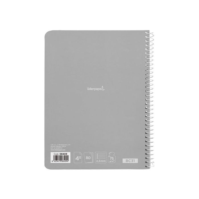 Cuaderno Espiral Liderpapel Cuarto Witty Tapa Dura 80H 75 gr Pauta Estrecha 2,5 mm Conmargen Colores Surtidos 10 unidades 3