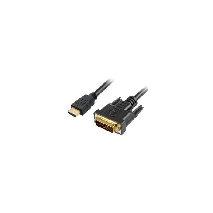 Sharkoon Cable HDMI a DVI-D (24+1) 1m Negro Macho/Macho, Full HD 1080p