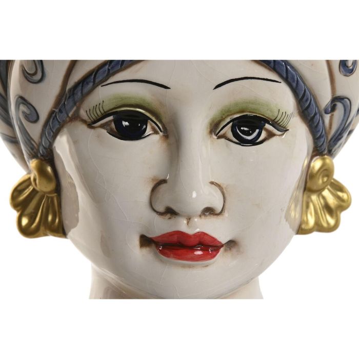 Macetero Mediterraneo DKD Home Decor Blanco Dorado 15 x 26 x 15 cm (2 Unidades) 2
