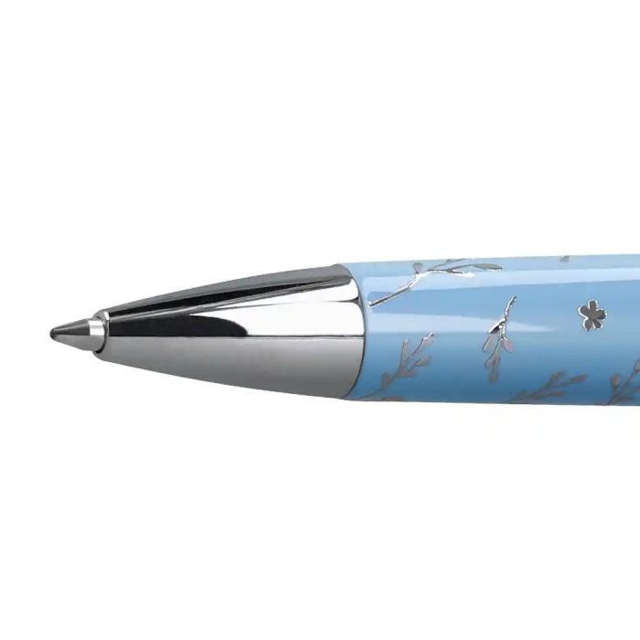 Belius Boligrafo Bella Aluminio Azul Celeste Diseño Plateado Relieve Tinta Azul Caja de Diseño 6