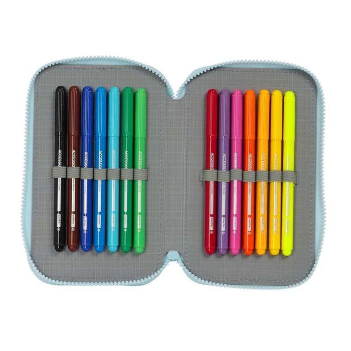 Plumier Doble Glow Lab Cisnes Azul 12.5 x 19.5 x 4 cm (28 piezas) 1