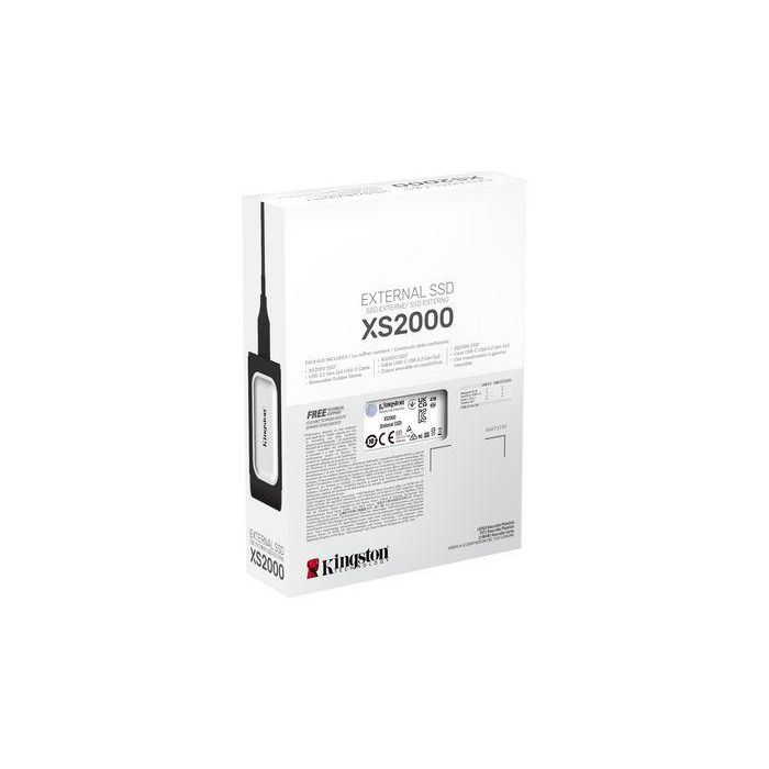 Kingston SSD Externo XS2000 4000GB 2000MB/s Lectura 2000MB/s Escritura USB Tipo C 3.2 Gen 2 6