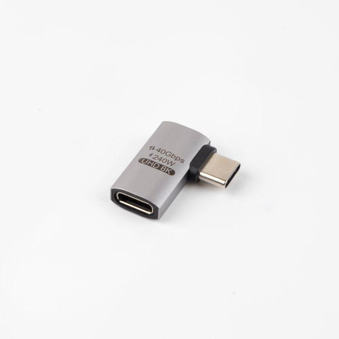 MicroConnect USB-C male-female angeled adapter, 240W, 40Gbps, USB4 Gen 3x2 MicroConnect USB-C male-female angeled adapter, 240W, 40Gbps, USB4 Gen 3x2
