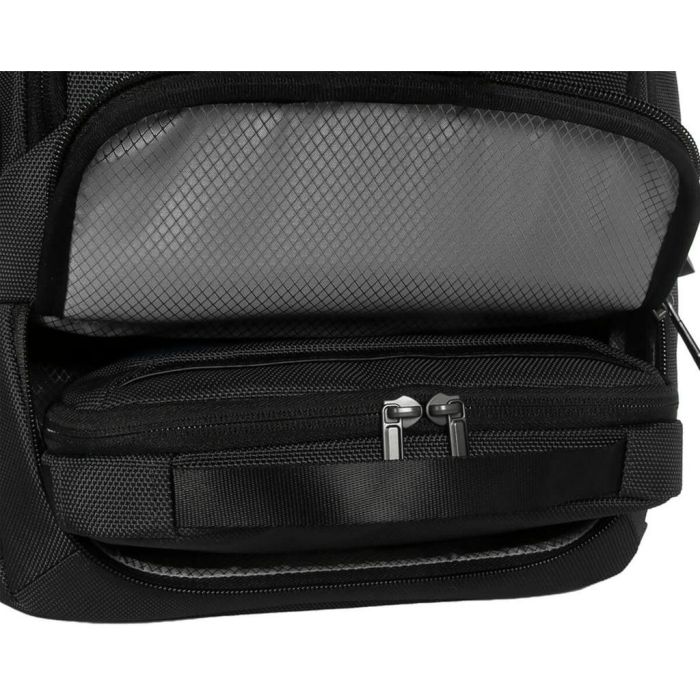 Targus HeritageLuxe Mochila de viaje para portátil 15-16 pulgadas Hombre Poliéster Negra con RFID y ventilación posterior 10