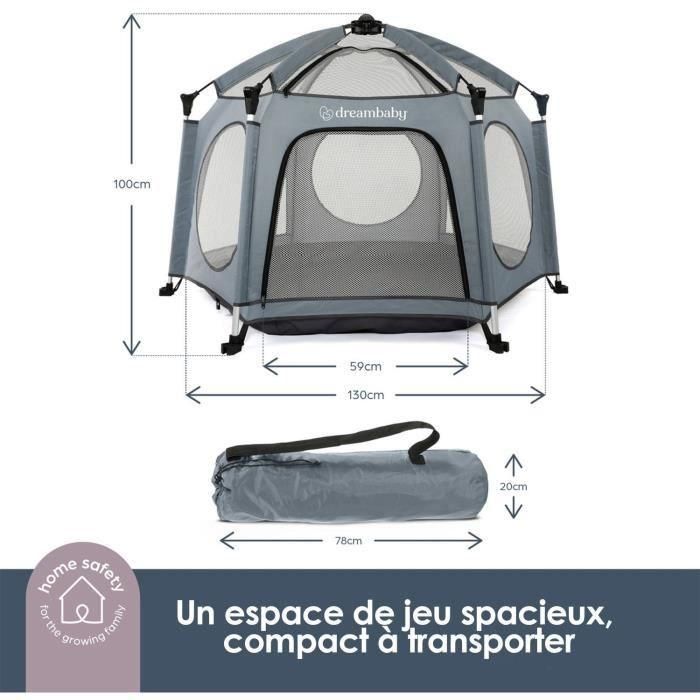 Dreambaby Parque Infantil Pop-Up Aventura, Plegable Portátil para Bebés y Niños, Protección UV, Mosquitera, Bolsa Transporte Ø1.3m H1m 1 Dreambaby Parque Infantil Pop-Up Aventura, Plegable Portátil para Bebés y Niños, Protección UV, Mosquitera, Bolsa Transporte Ø1.3m H1m 1