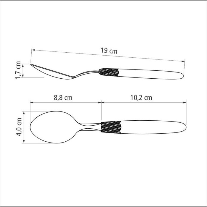 Juego de cucharas de mesa 3 piezas ipanema azul 19cm tramontina 4