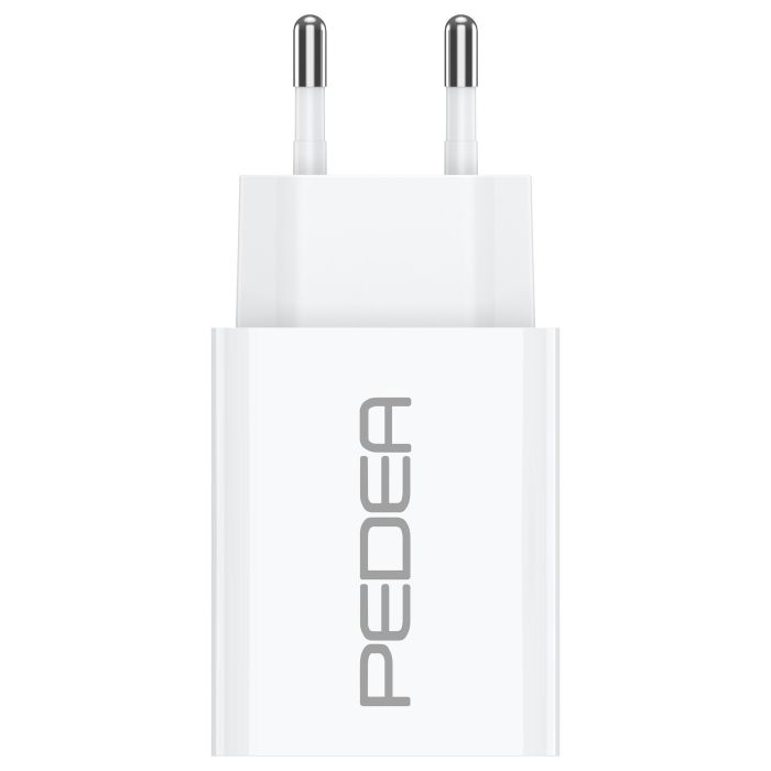 PEDEA 60040100 Cargador USB-C 20W PD Carga Rápida con 2 Puertos (USB-C y USB-A) 100-240V - Blanco PEDEA 60040100 Cargador USB-C 20W PD Carga Rápida con 2 Puertos (USB-C y USB-A) 100-240V - Blanco
