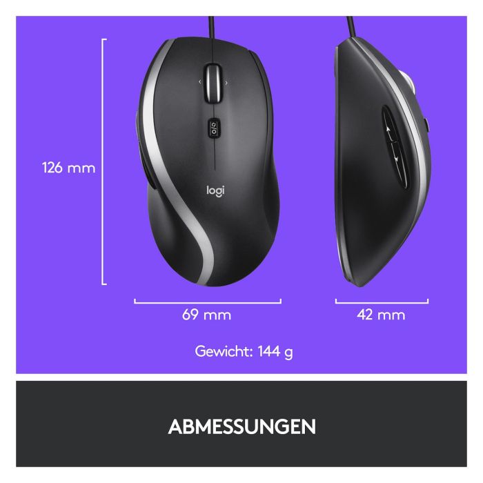 Logitech Ratón USB Avanzado M500s, Negro 2 Logitech Ratón USB Avanzado M500s, Negro 2