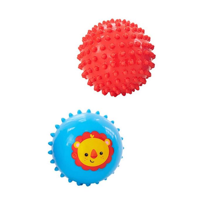 Fisher-Price Set de 2 Pelotas de Masaje para Bebé, Diámetro 180mm, Texturizadas, Desarrollo Sensorial, Desde Nacimiento