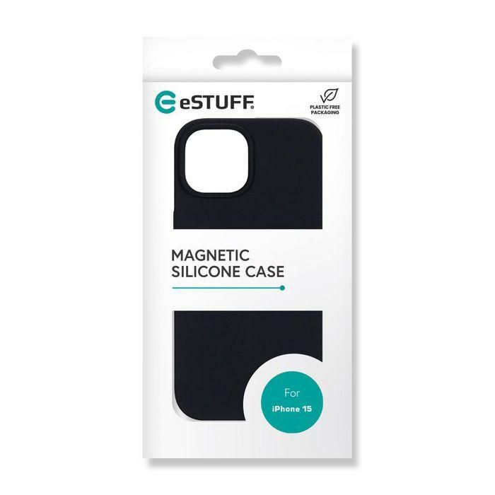 eSTUFF INFINITE ROME Funda Magnética de Silicona para iPhone 15 - Negra - 81% Material Reciclado eSTUFF INFINITE ROME Funda Magnética de Silicona para iPhone 15 - Negra - 81% Material Reciclado