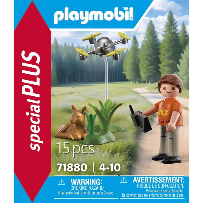 Playmobil Rescate de Cervatillo con Dron, Set de Juego de Construcción para Niños y Niñas de 3+ Años, con Figura de Niño, Cervatillo y Accesorios 1