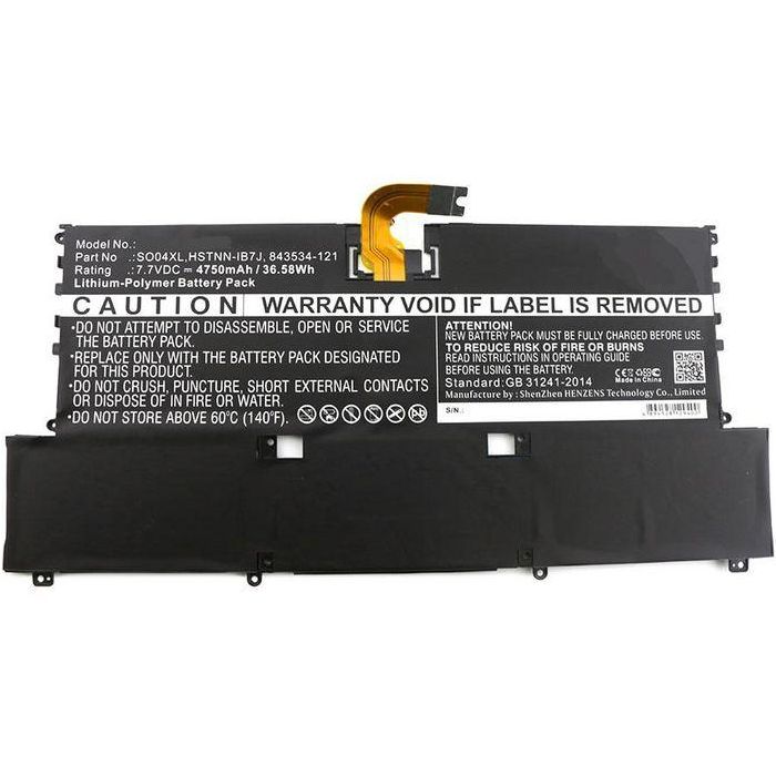 CoreParts Laptop Battery for HP 37Wh Li-Pol 7.7V 4750mAh Black, F1D61EA#ABD, Spectre 13-V000, Spectre 13-V000NA, Spectre 13-V000NG CoreParts Laptop Battery for HP 37Wh Li-Pol 7.7V 4750mAh Black, F1D61EA#ABD, Spectre 13-V000, Spectre 13-V000NA, Spectre 13-V000NG