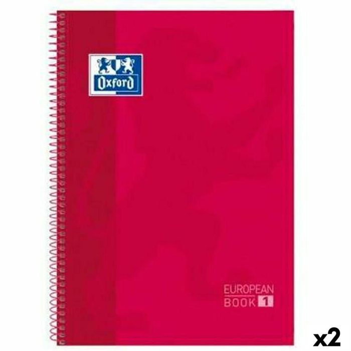 Libreta de Anillas Oxford Classic Europeanbook 1 Rojo A4+ 80 Hojas 5 Piezas (2 Unidades) Libreta de Anillas Oxford Classic Europeanbook 1 Rojo A4+ 80 Hojas 5 Piezas (2 Unidades)