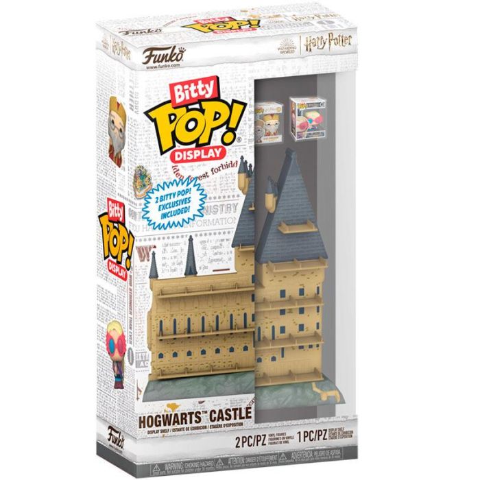 FUNKO Bitty POP! Harry Potter Castillo Hogwarts - Expositor de Vinilo con Albus Dumbledore y Luna Lovegood (Contiene 2 muñecos Bitty Pop!)