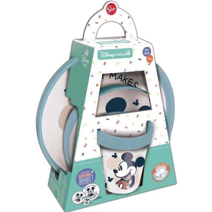 Thermobaby Caja de Comida Mickey Mouse Set 3 Piezas: Taza, Cuenco y Plato Infantil Antideslizante Thermobaby Caja de Comida Mickey Mouse Set 3 Piezas: Taza, Cuenco y Plato Infantil Antideslizante