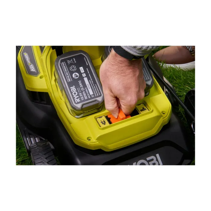 Ryobi Cortacésped Híbrido RYOBI - Ø 37 cm - 2 Baterías LithiumPlus 36V 5.0 Ah - Negro y Verde 3