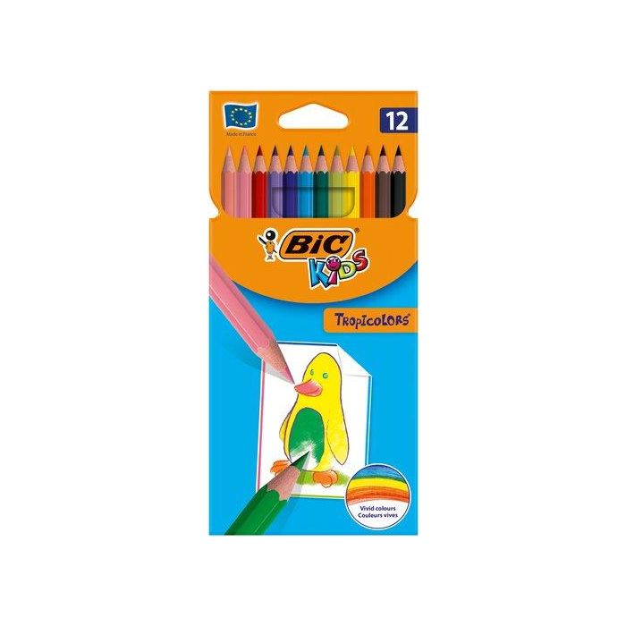Lapices De Colores Bic Tropicolors 2 Estuche De 12