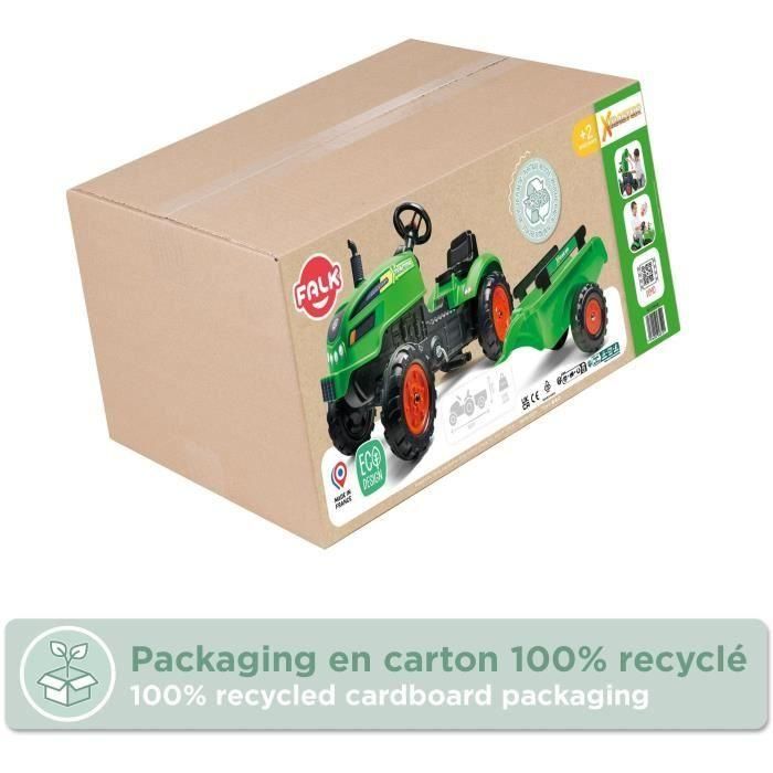 Falk X-Tractor - Tractor de pedal verde con capó de apertura, incluye remolque para cargar y transportar, ideal para niños de 2 a 5 años. 5 Falk X-Tractor - Tractor de pedal verde con capó de apertura, incluye remolque para cargar y transportar, ideal para niños de 2 a 5 años. 5